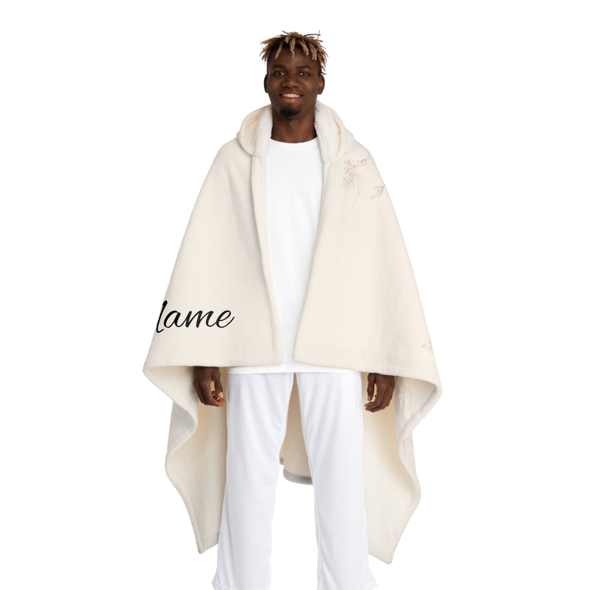 Personalized Hooded Sherpa Blanket – Cozy Fleece Hooded Throw with Custom Name