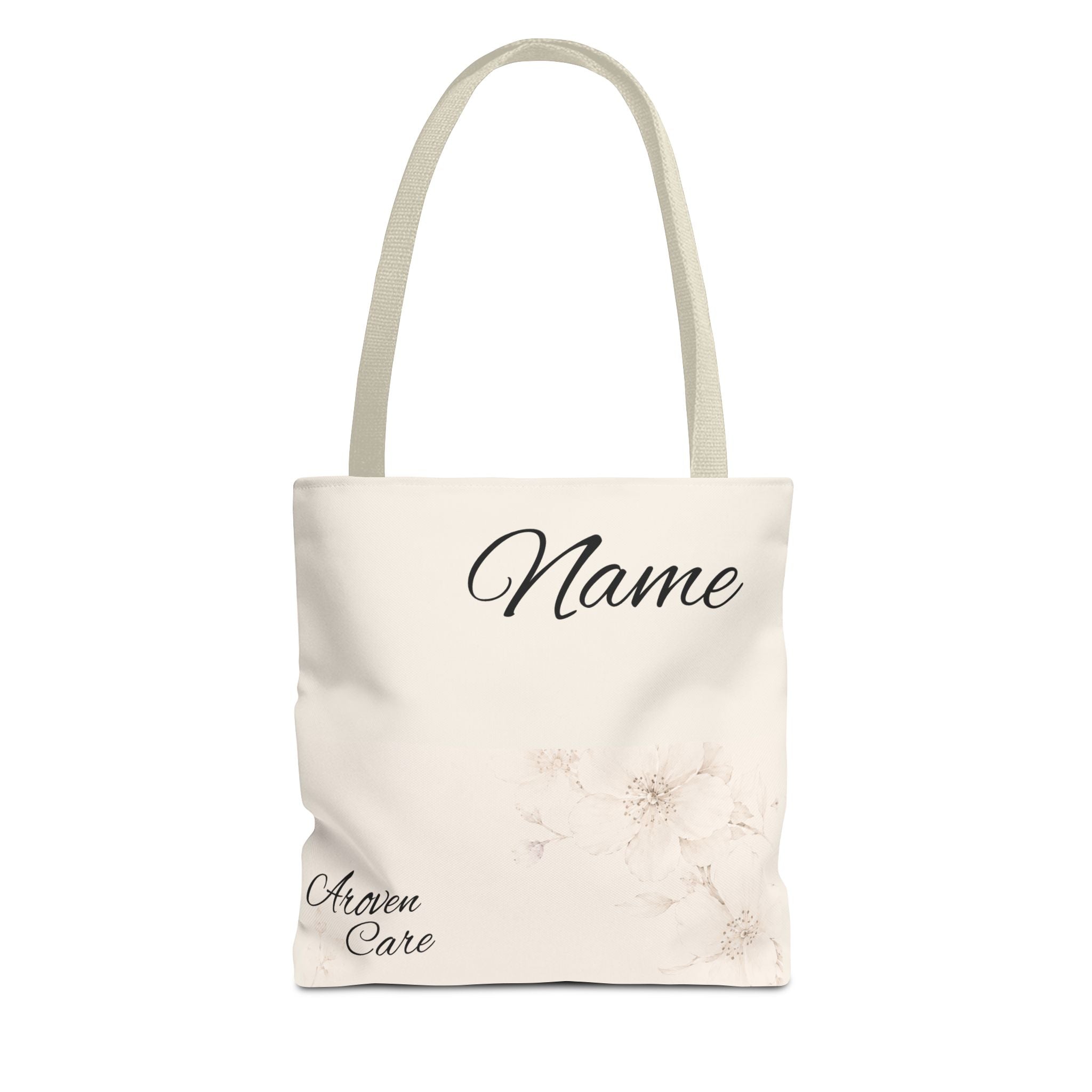 Personalized Floral Name Tote Bag – Custom Monogram Canvas Tote for Everyday Use