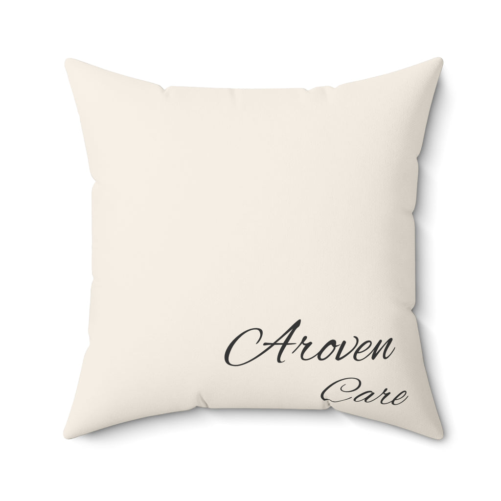 Aroven Care Script Accent Pillow — Elegant Decorative Throw Pillow