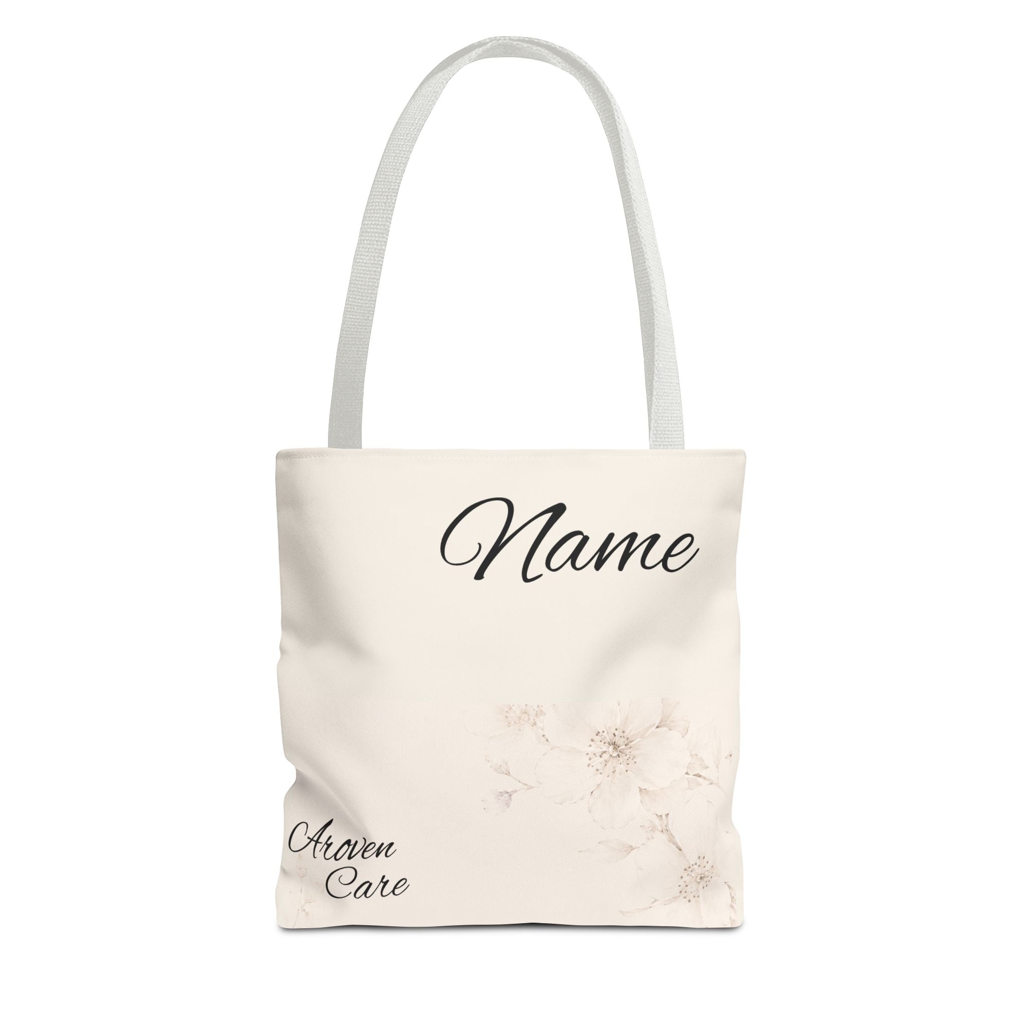 Personalized Floral Name Tote Bag – Custom Monogram Canvas Tote for Everyday Use