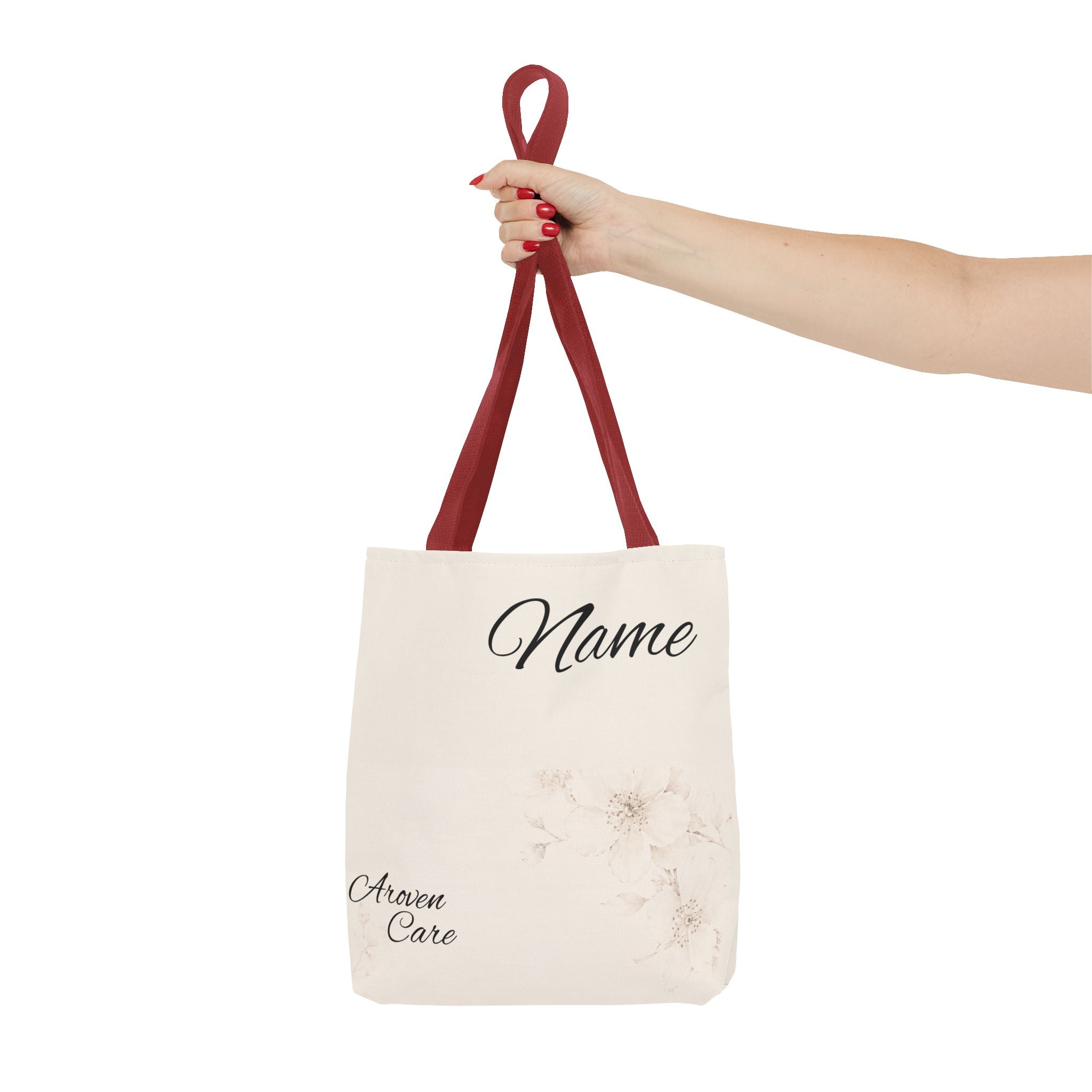 Personalized Floral Name Tote Bag – Custom Monogram Canvas Tote for Everyday Use