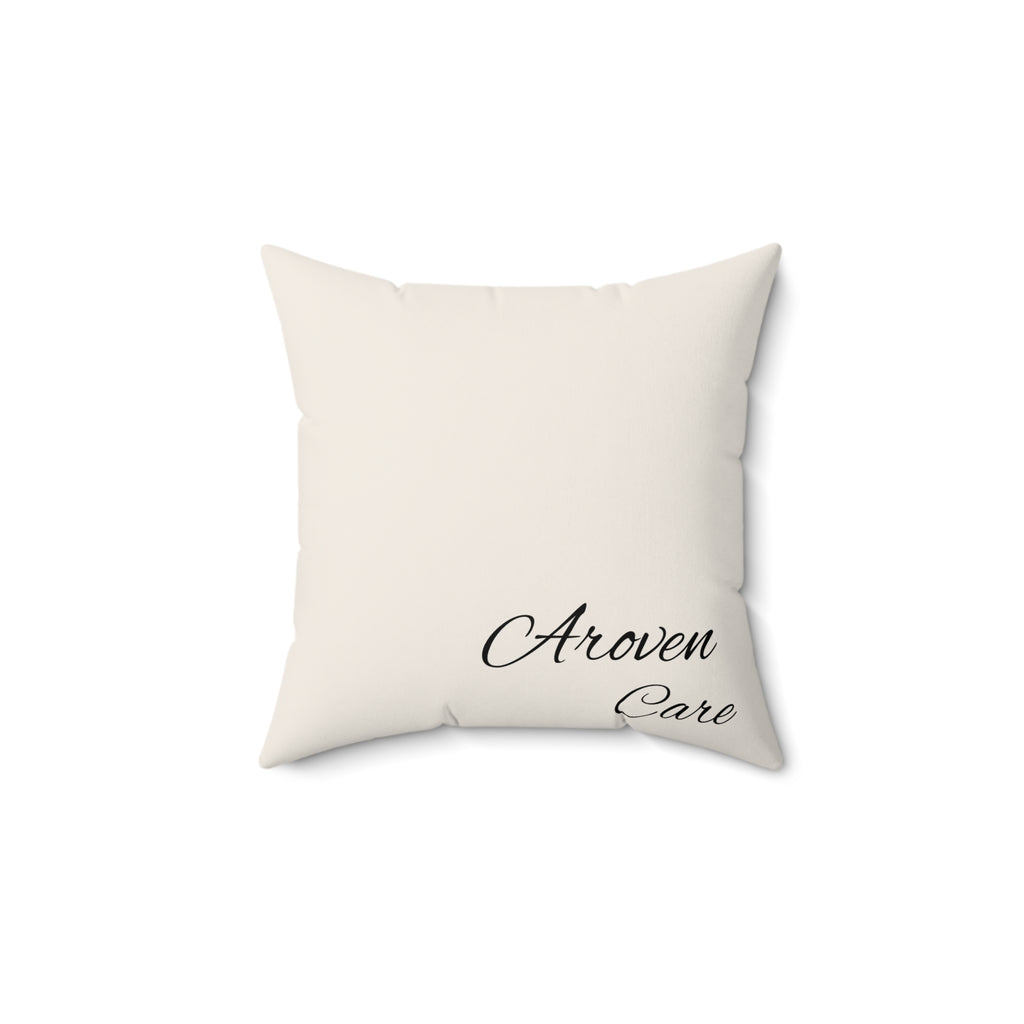 Aroven Care Script Accent Pillow — Elegant Decorative Throw Pillow