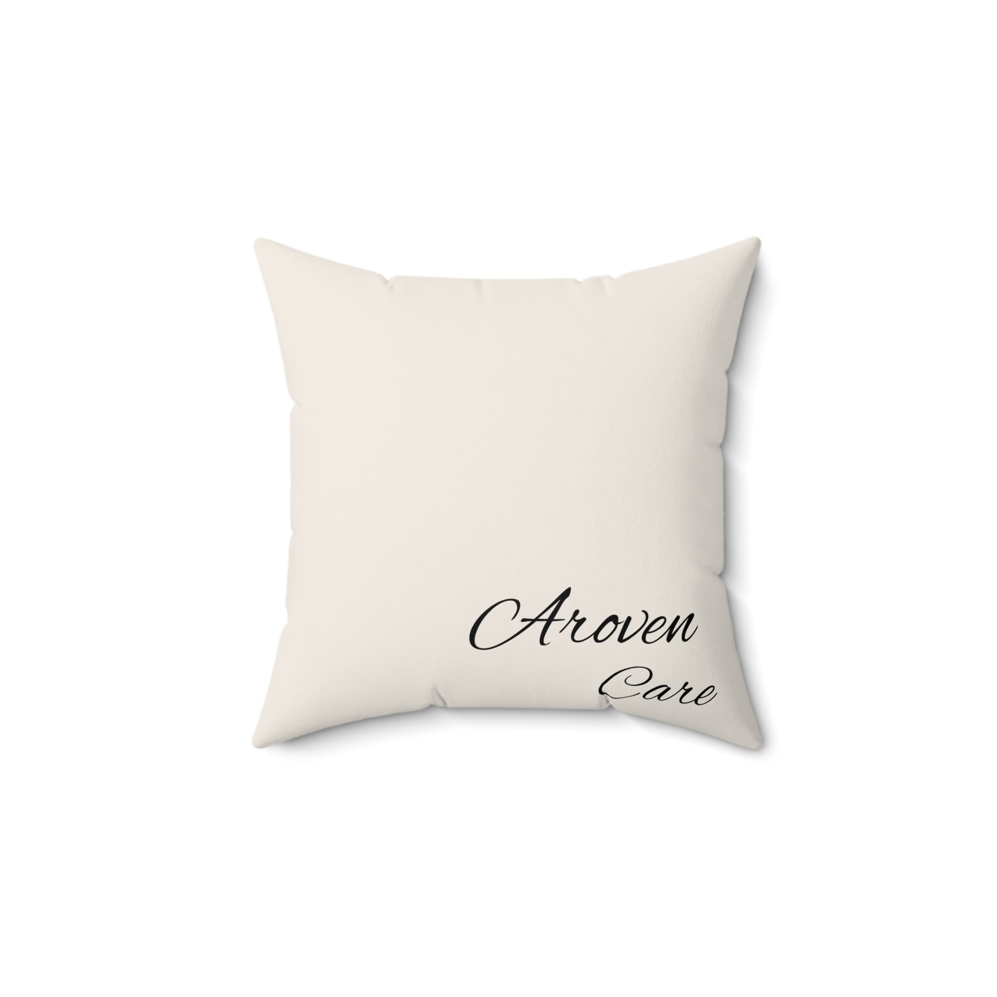 Aroven Care Script Accent Pillow — Elegant Decorative Throw Pillow