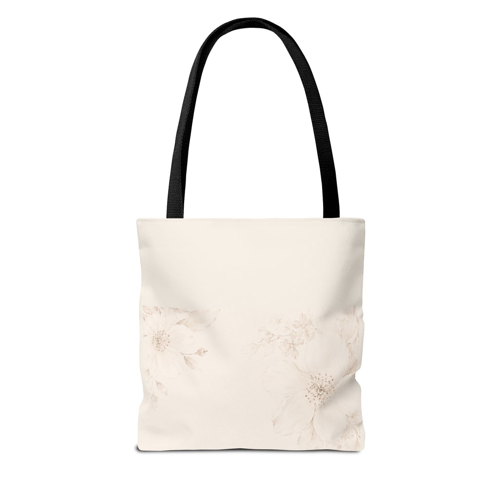 Personalized Floral Name Tote Bag – Custom Monogram Canvas Tote for Everyday Use