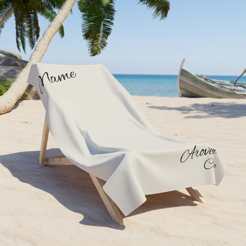 Personalized Script Beach Towel – Custom Name Monogram Coastal Towel