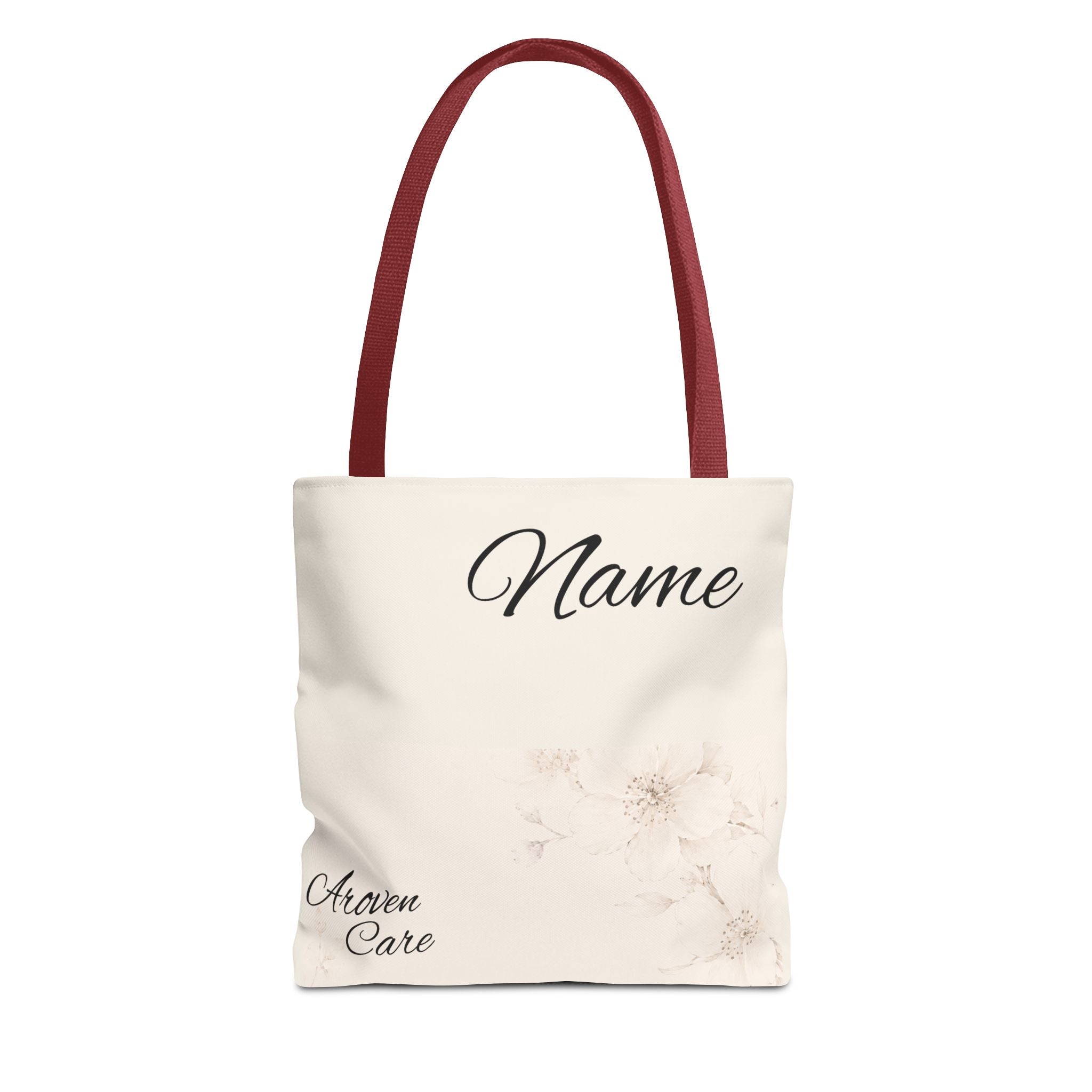 Personalized Floral Name Tote Bag – Custom Monogram Canvas Tote for Everyday Use