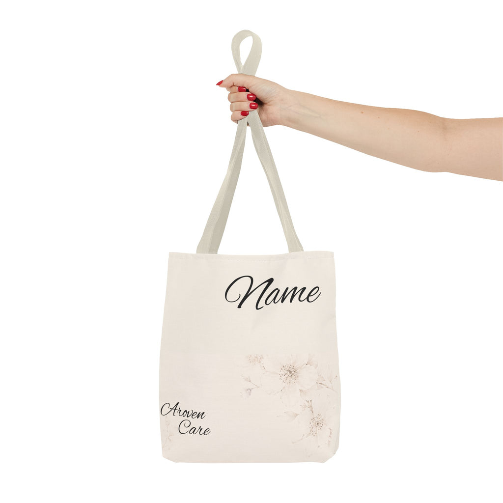 Personalized Floral Name Tote Bag – Custom Monogram Canvas Tote for Everyday Use