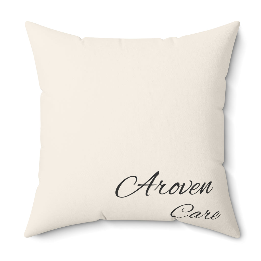 Aroven Care Script Accent Pillow — Elegant Decorative Throw Pillow
