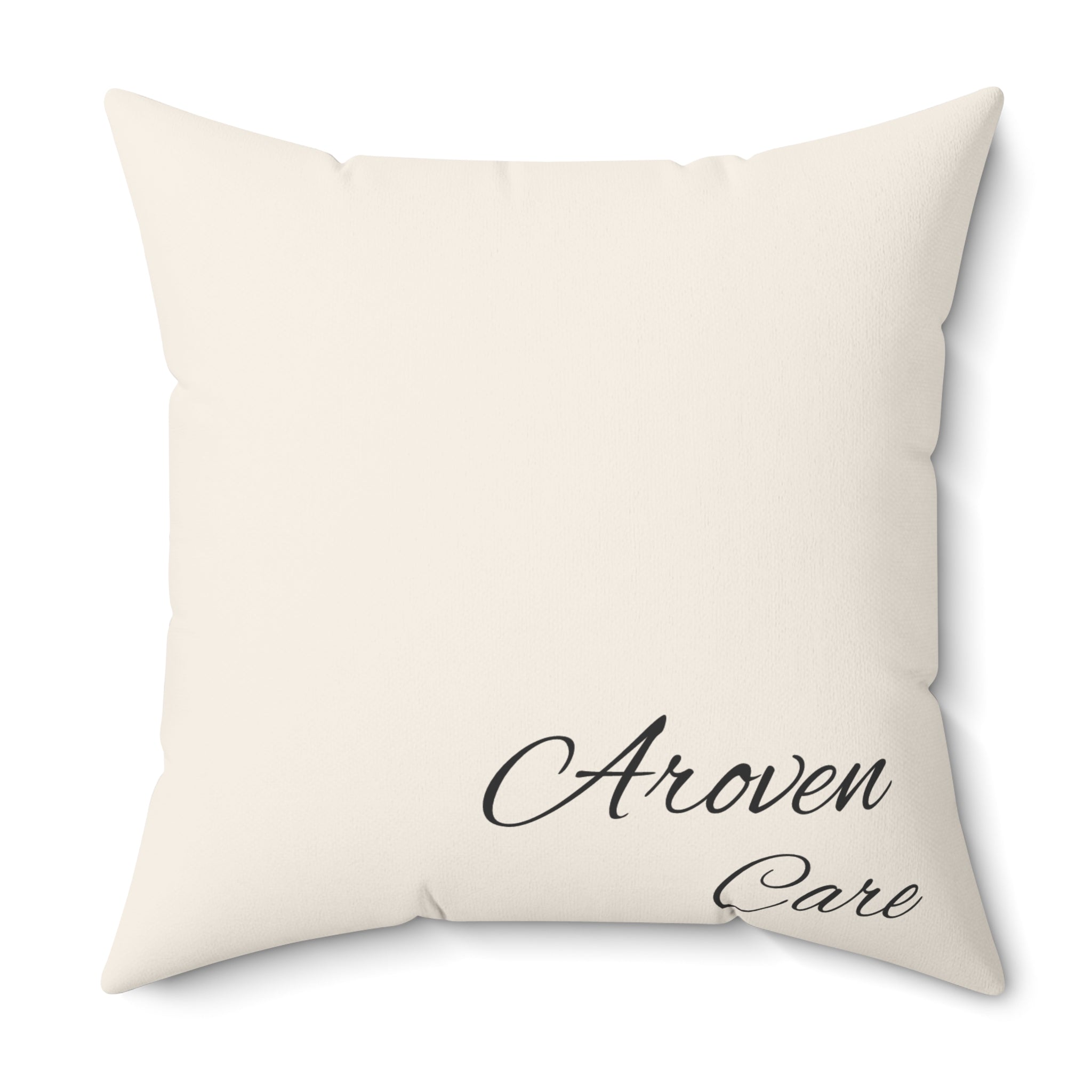 Aroven Care Script Accent Pillow — Elegant Decorative Throw Pillow