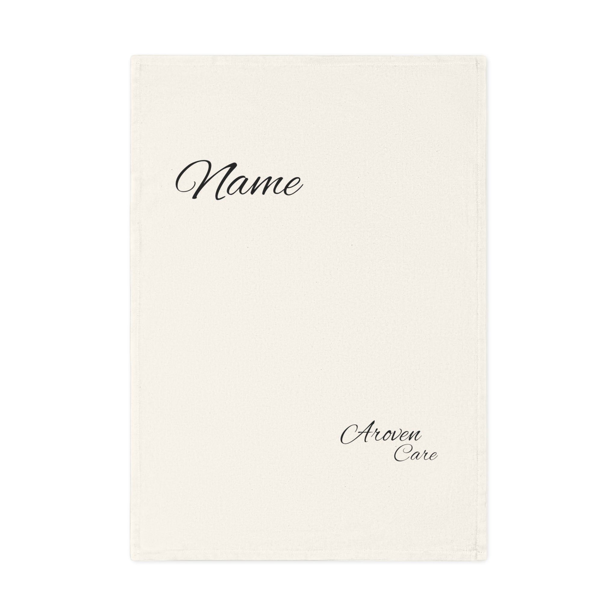 Personalized Cotton Tea Towel — Custom Name Script Kitchen Linen