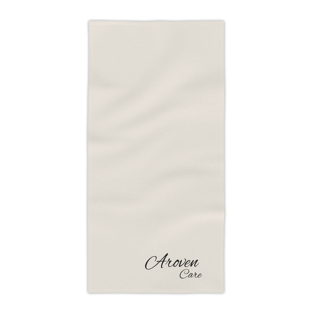 Aroven Care Beach Towel – Minimal Script Logo Cotton Beach Towel
