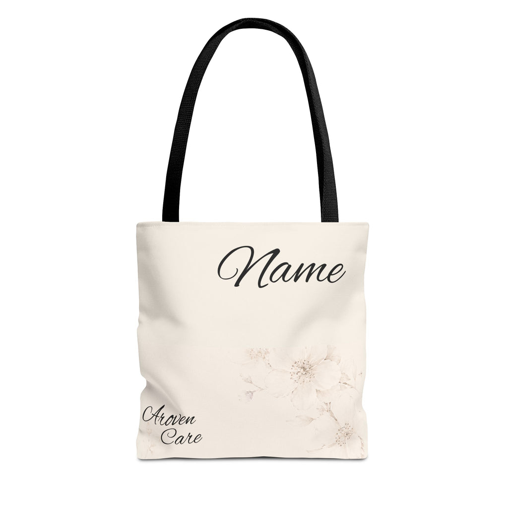 Personalized Floral Name Tote Bag – Custom Monogram Canvas Tote for Everyday Use