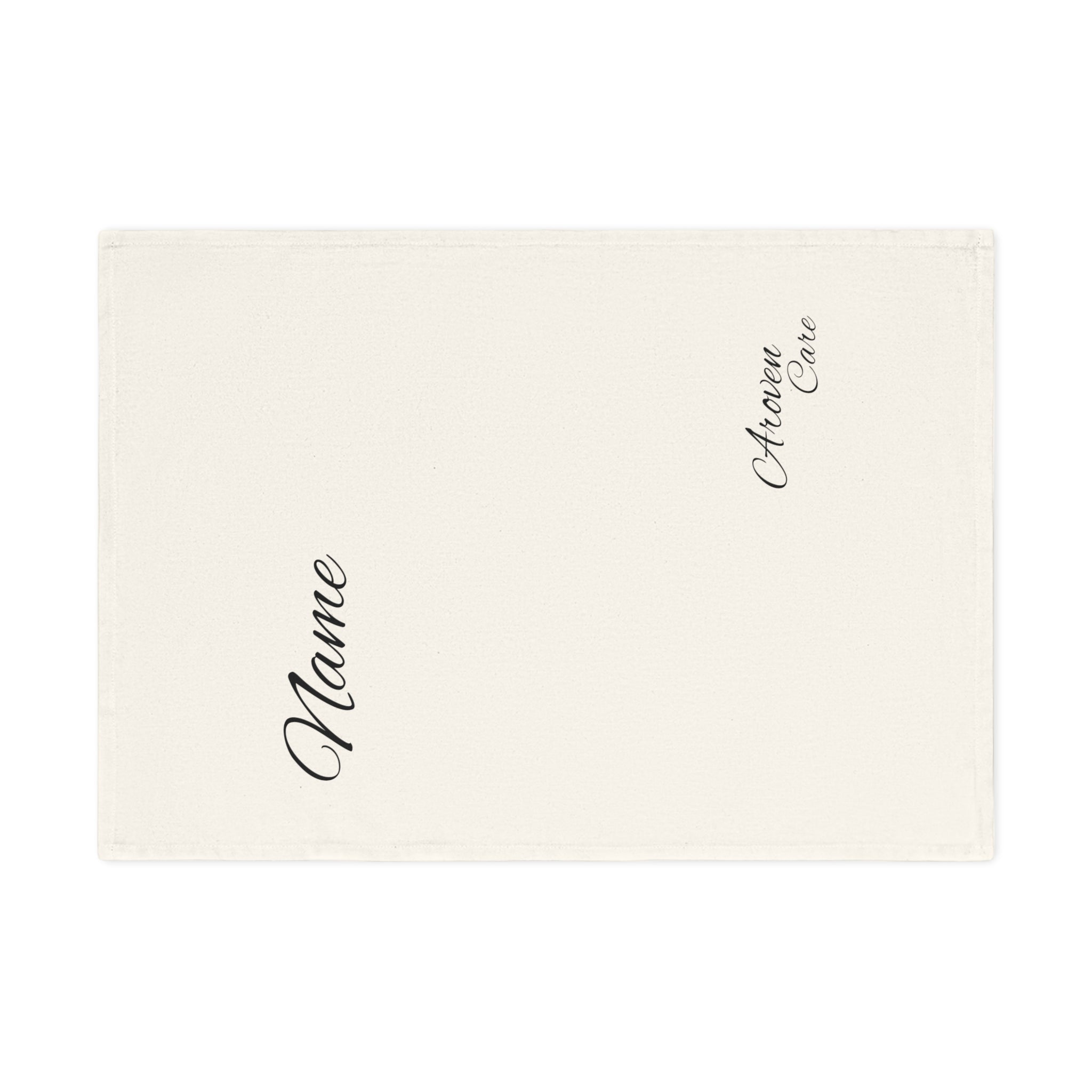 Personalized Cotton Tea Towel — Custom Name Script Kitchen Linen