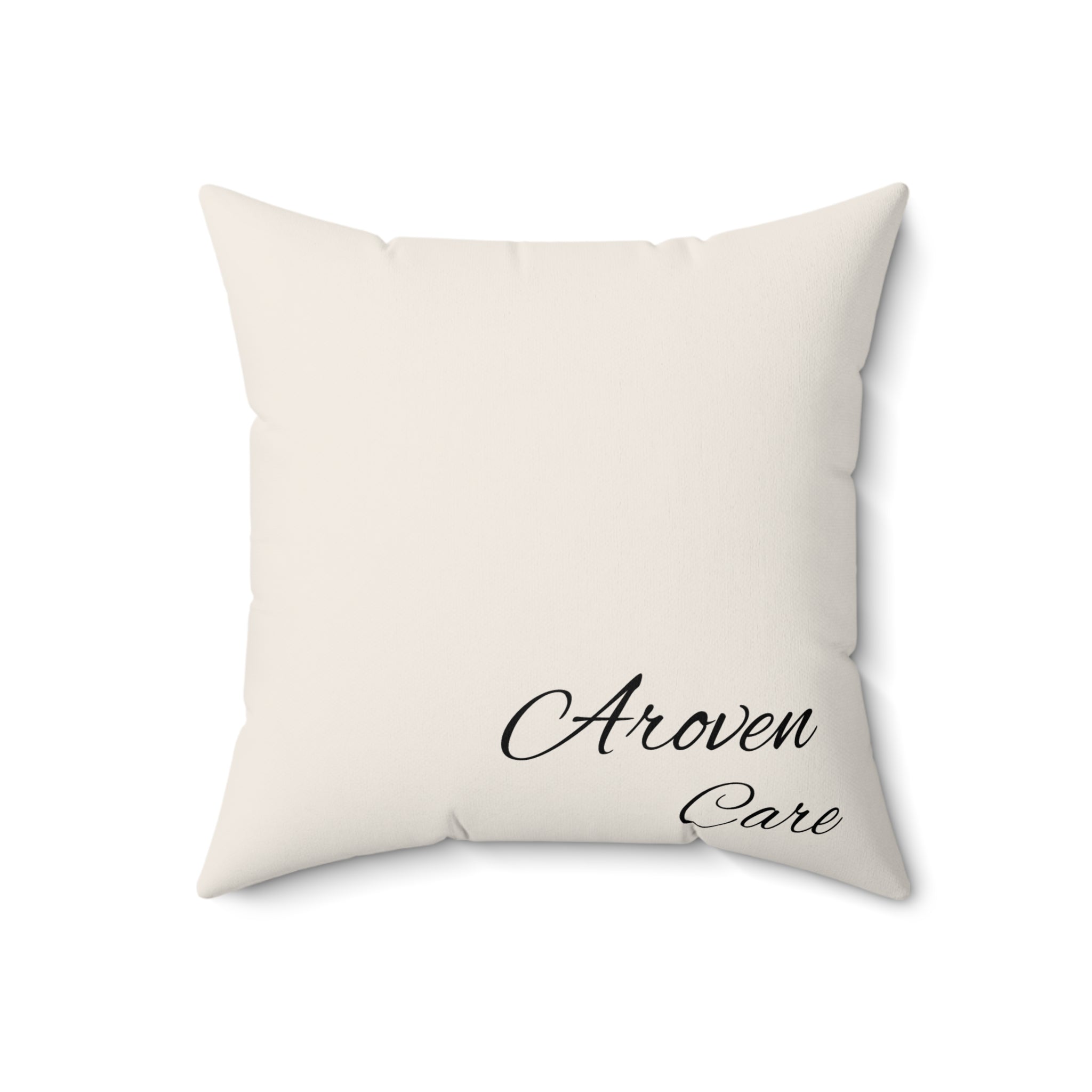 Aroven Care Script Accent Pillow — Elegant Decorative Throw Pillow