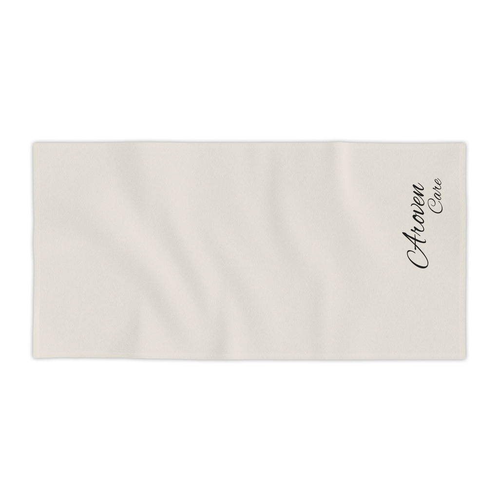 Aroven Care Beach Towel – Minimal Script Logo Cotton Beach Towel