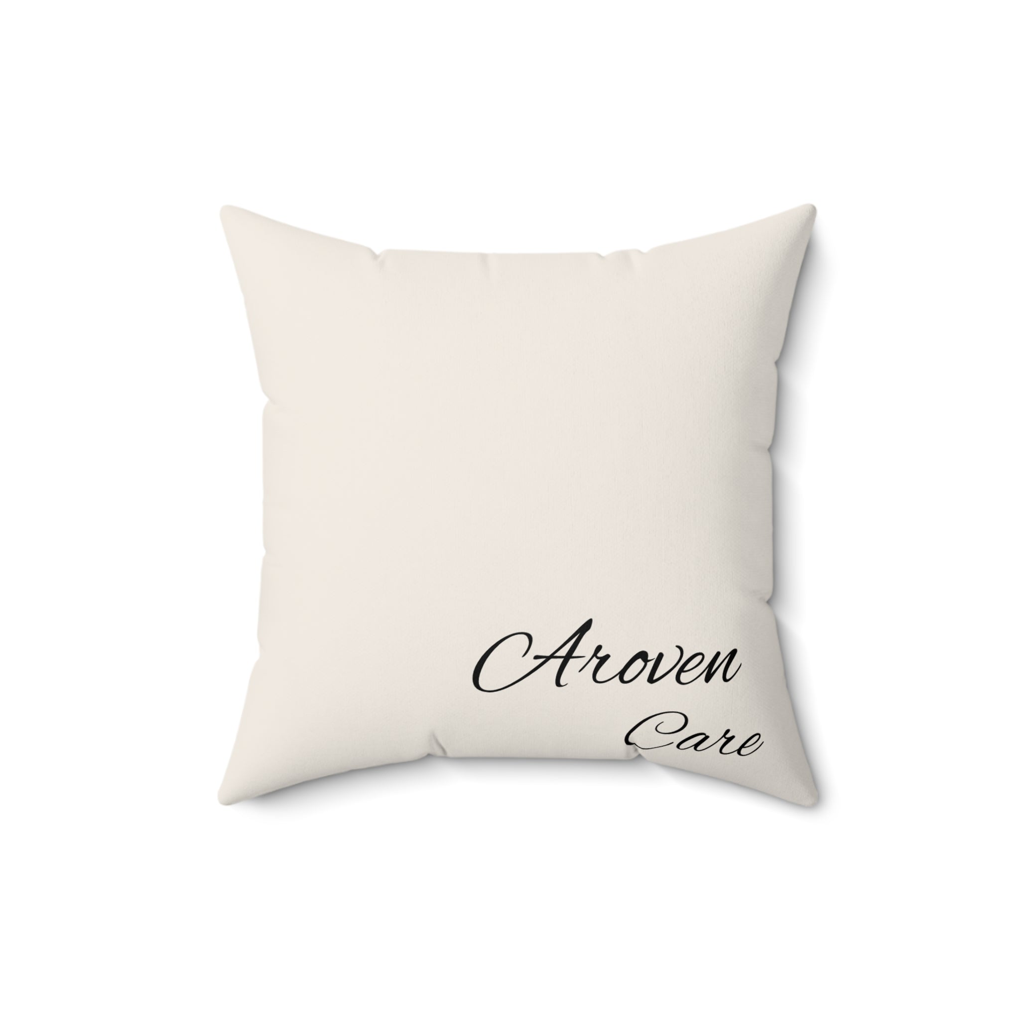 Aroven Care Script Accent Pillow — Elegant Decorative Throw Pillow