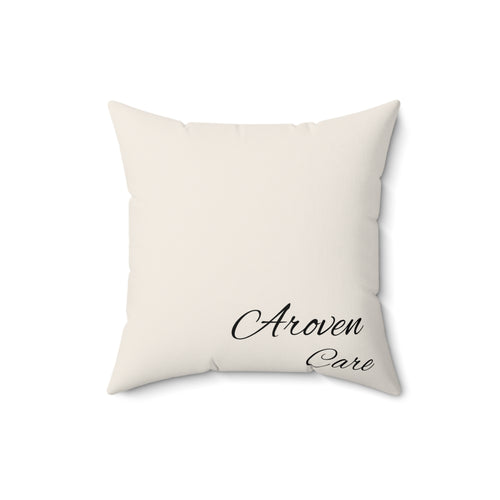 Aroven Care Script Accent Pillow — Elegant Decorative Throw Pillow
