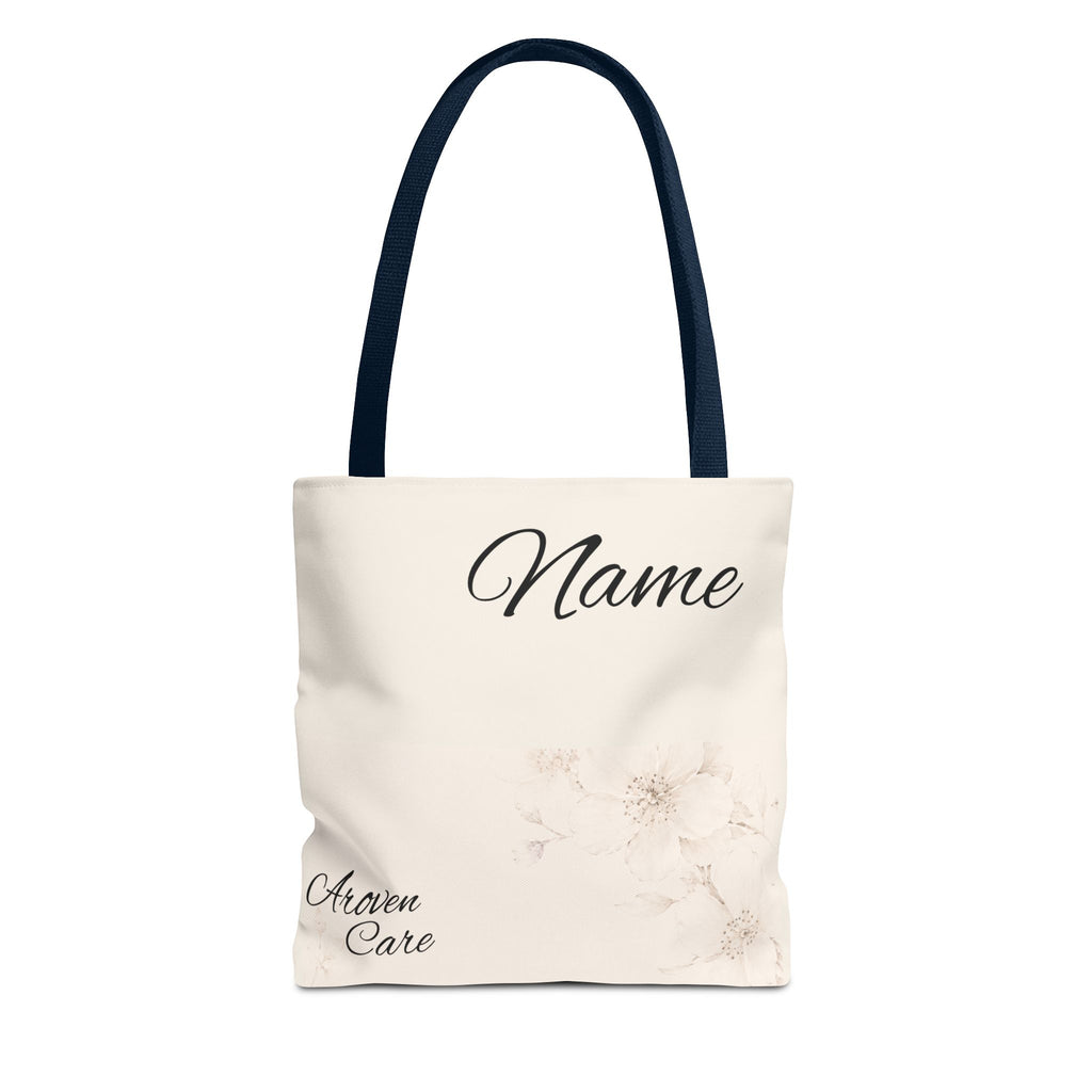 Personalized Floral Name Tote Bag – Custom Monogram Canvas Tote for Everyday Use