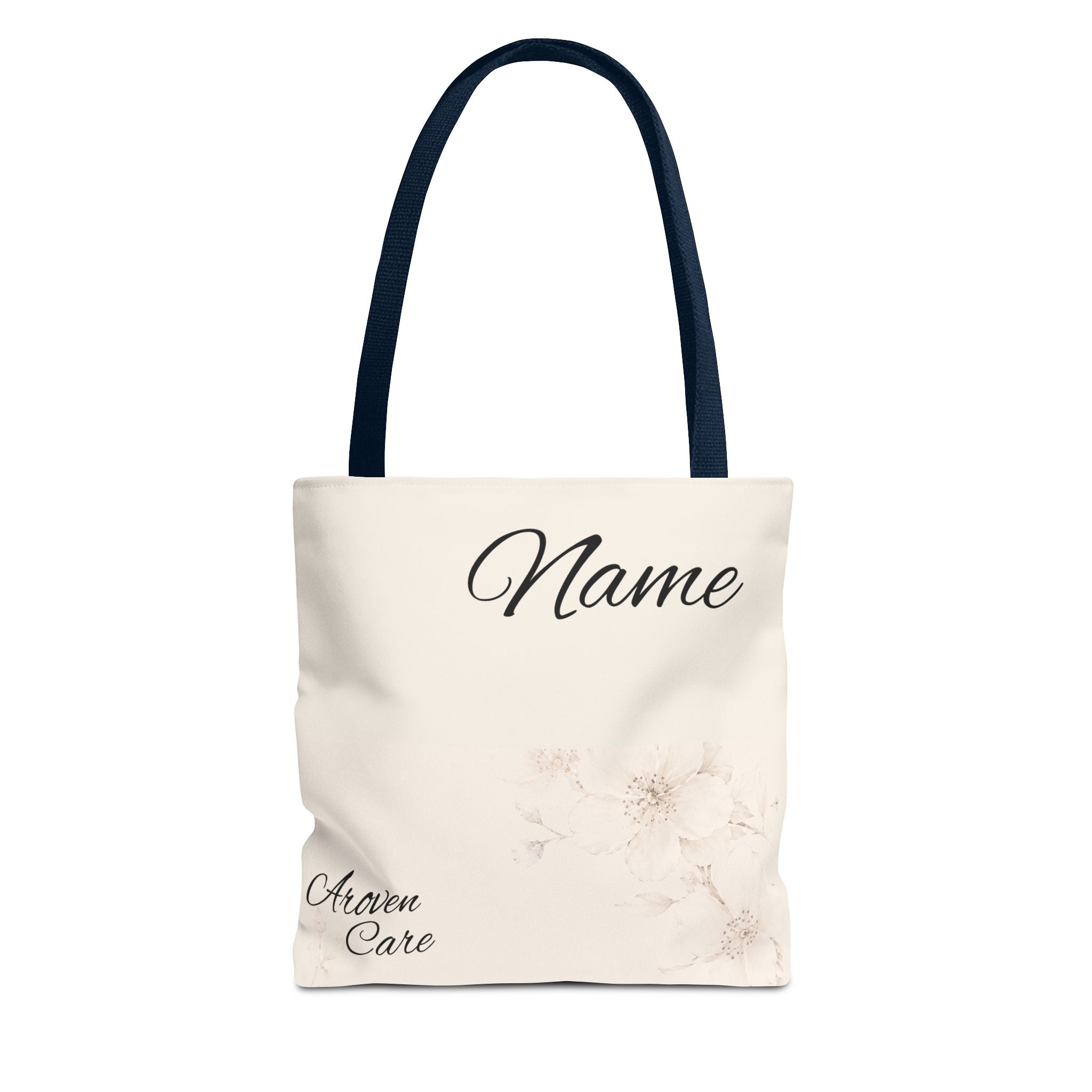 Personalized Floral Name Tote Bag – Custom Monogram Canvas Tote for Everyday Use
