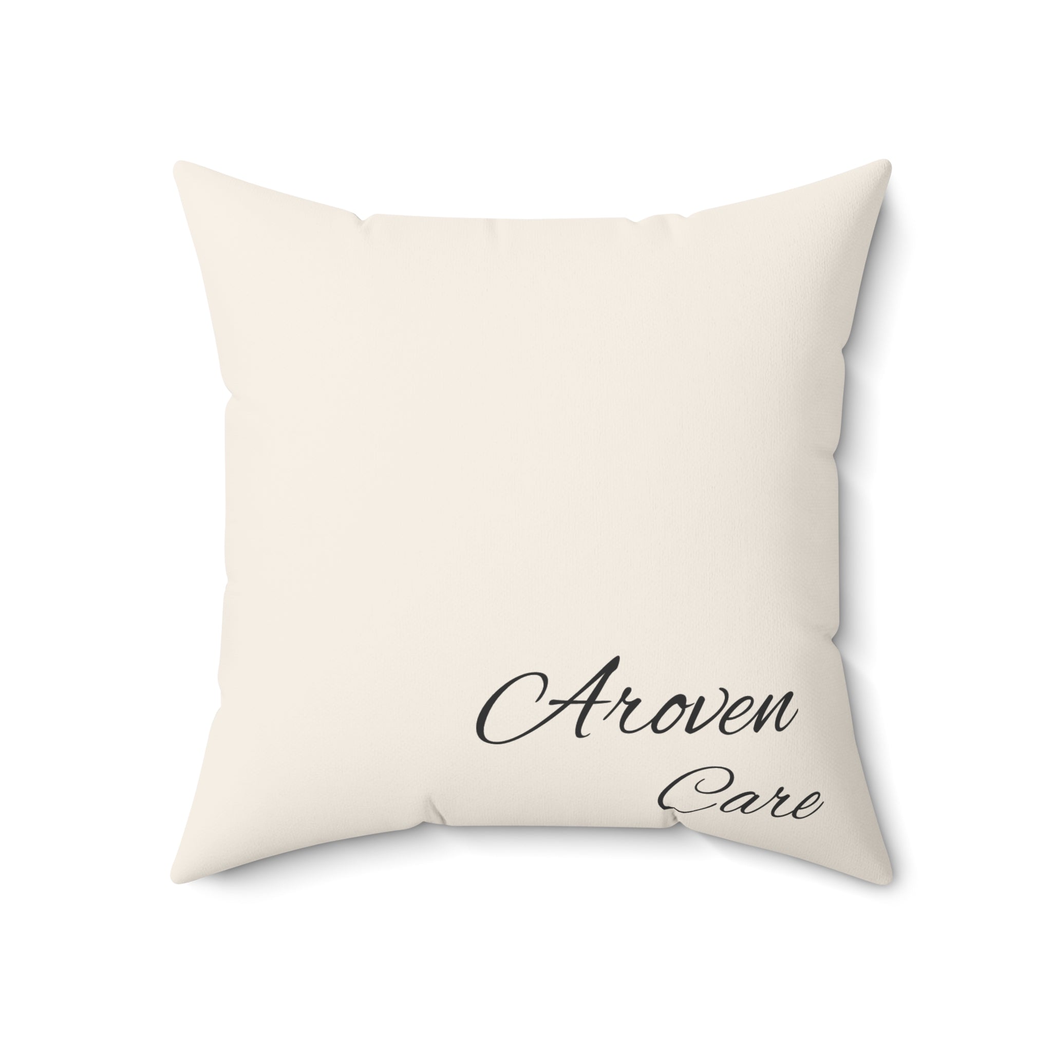 Aroven Care Script Accent Pillow — Elegant Decorative Throw Pillow