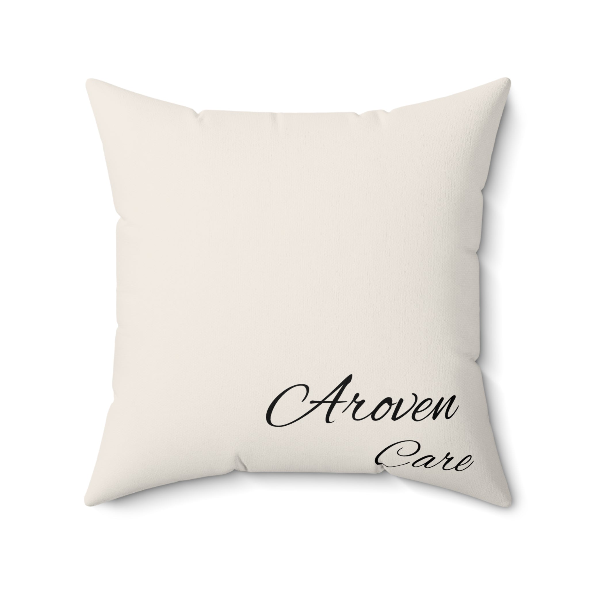 Aroven Care Script Accent Pillow — Elegant Decorative Throw Pillow