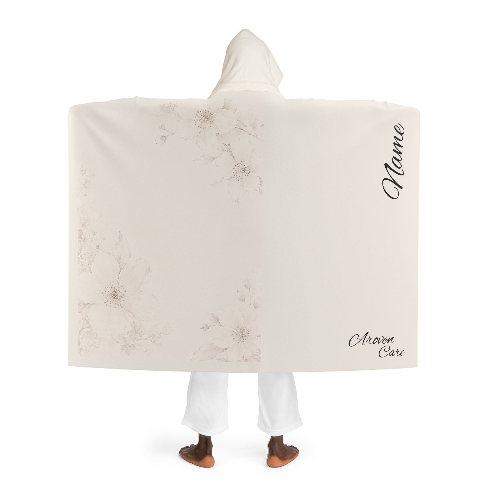 Personalized Hooded Sherpa Blanket – Cozy Fleece Hooded Throw with Custom Name