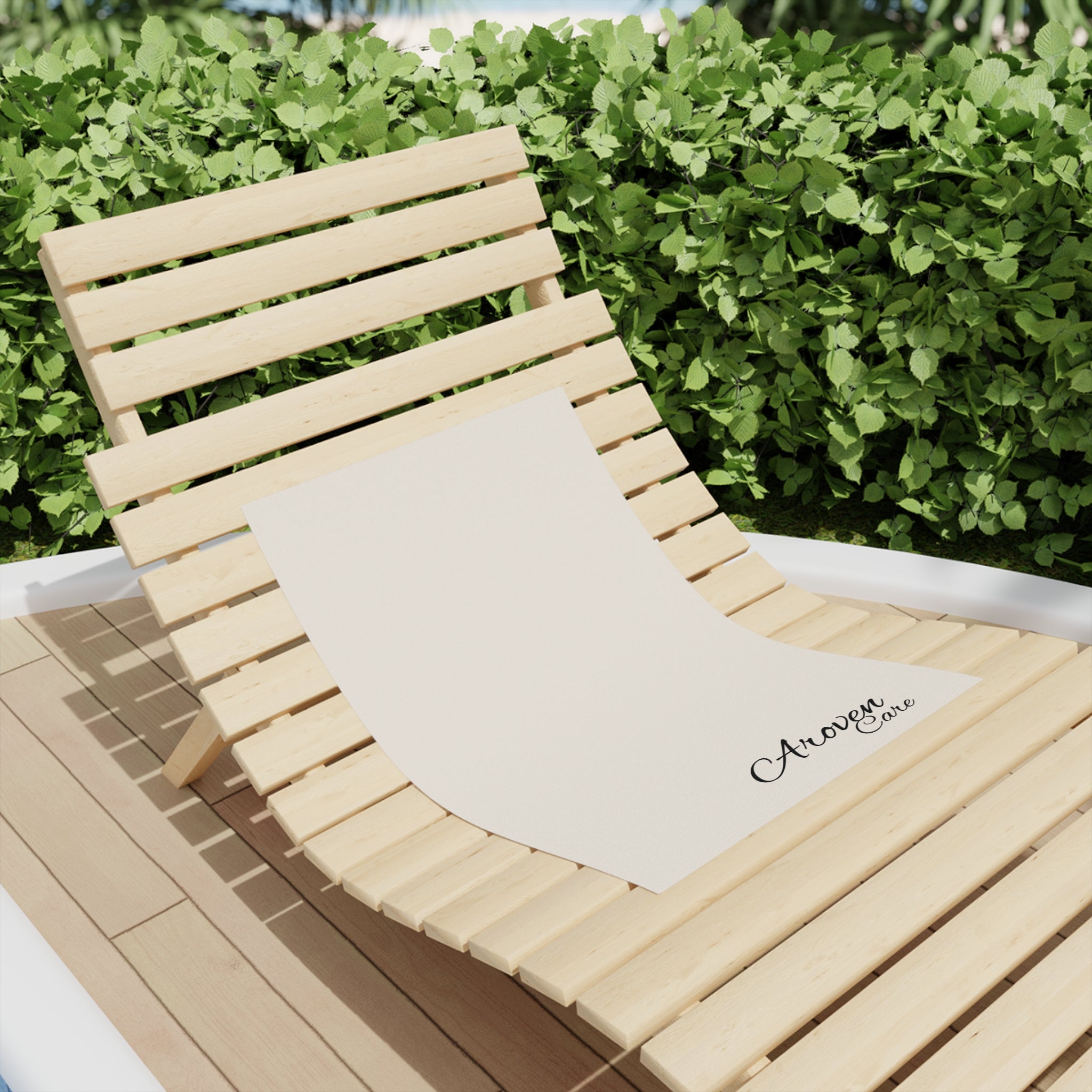 Aroven Care Beach Towel – Minimal Script Logo Cotton Beach Towel