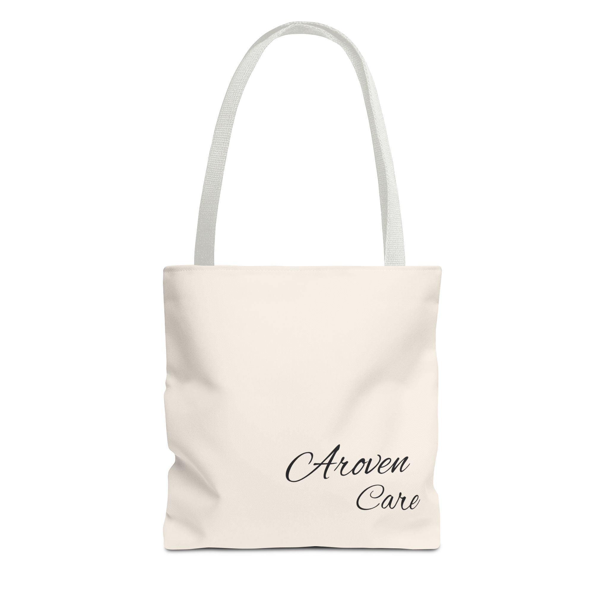 Aroven Care Script Tote Bag — Minimalist Casual Tote with Elegant Script Logo