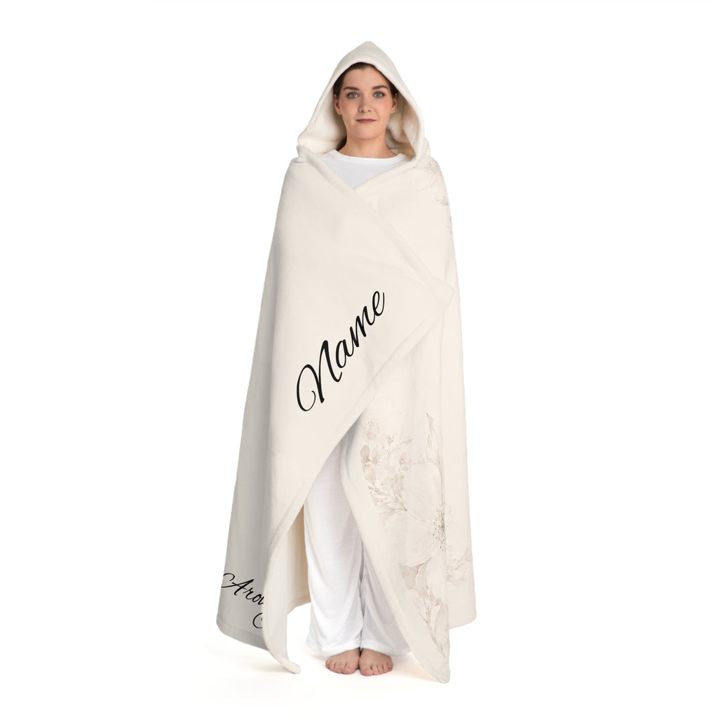 Personalized Hooded Sherpa Blanket – Cozy Fleece Hooded Throw with Custom Name