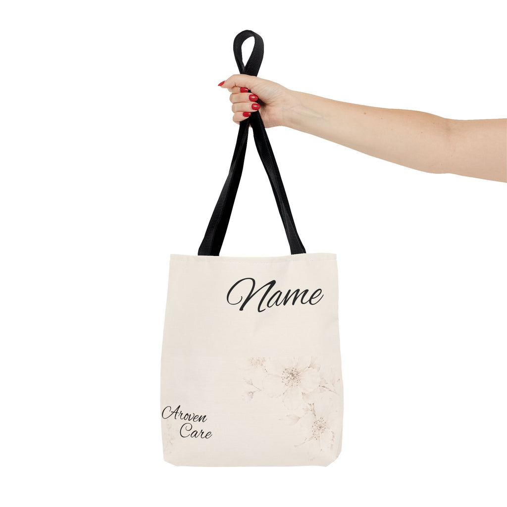 Personalized Floral Name Tote Bag – Custom Monogram Canvas Tote for Everyday Use